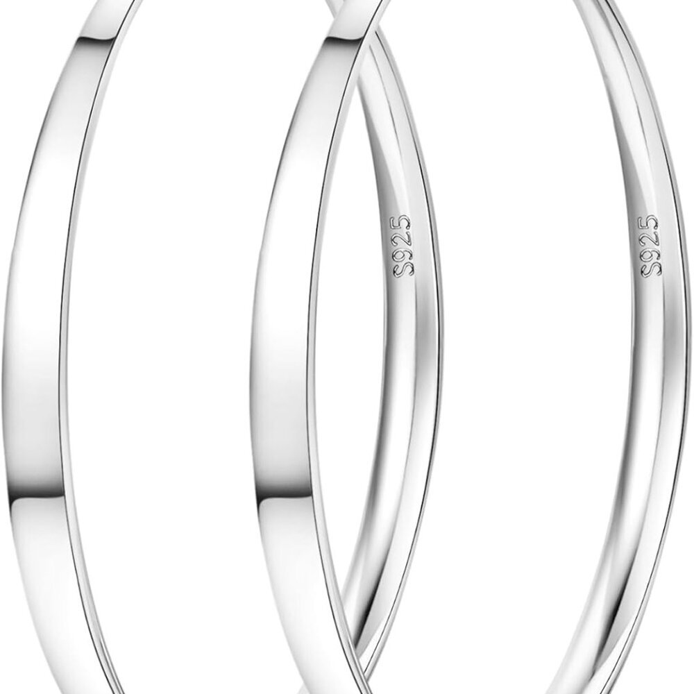 Versatile 5mm Wide Silver Hypoallergenic Hoops For Women - Perfect Sizes 30-70mm